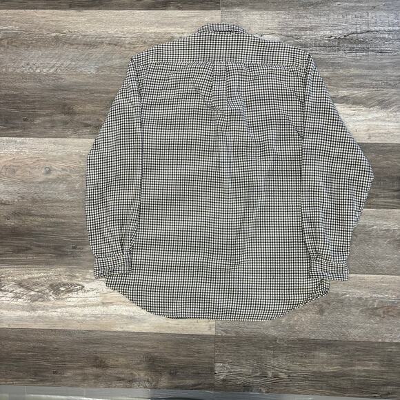 Eddie Bauer White Black Mens L Tall Woven Gingham Check Corporate Corpcore Shirt - Picture 3 of 10